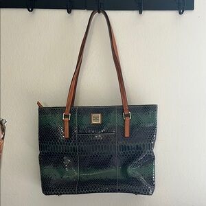 Dooney & Bourke Green and Brown Tote Bag